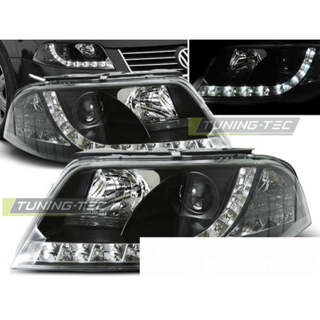 Fari Anteriori Daylight Neri per Volkswagen Passat 3BG (09.00-03.05)