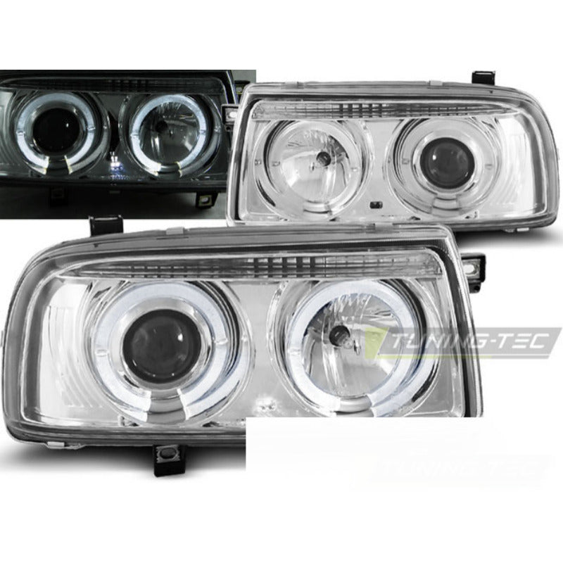 Fari Angel Eyes Cromato per Volkswagen Vento (01.92-08.98)