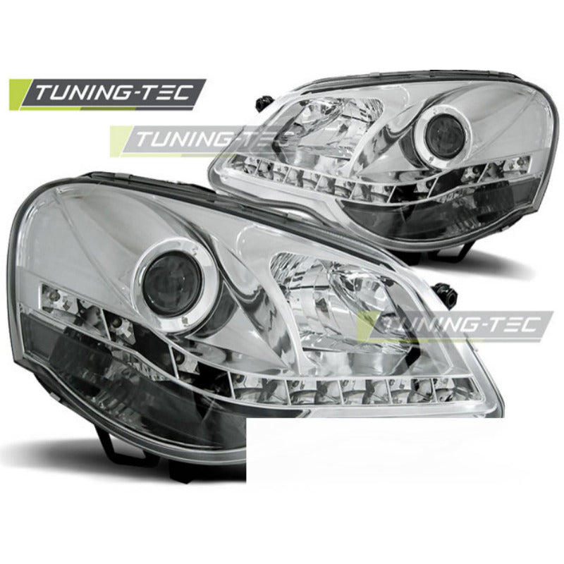 Fari Daylight Cromato per Volkswagen POLO 9N3 (04.05-09) - Fanali Anteriori