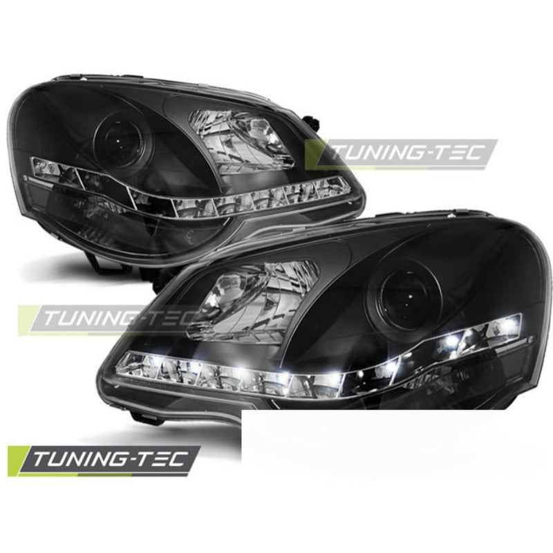 Fari Daylight Nero per Volkswagen POLO 9N3 (04.05-09) - Fanali Neri