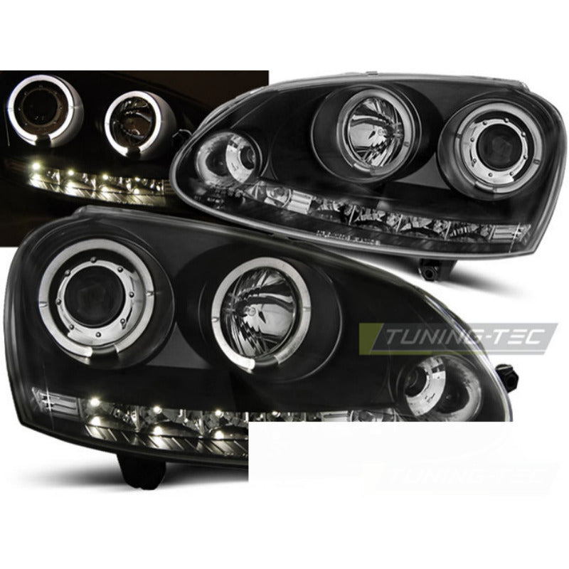 Fari Angel Eyes Nero per Volkswagen Golf 5 (10.03-09) - Fanali Anteriori