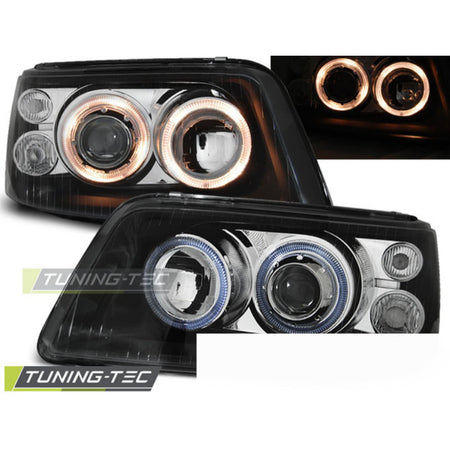 Fari Angel Eyes Nero per Volkswagen T5 (04.03-08.09) Fanali Anteriori