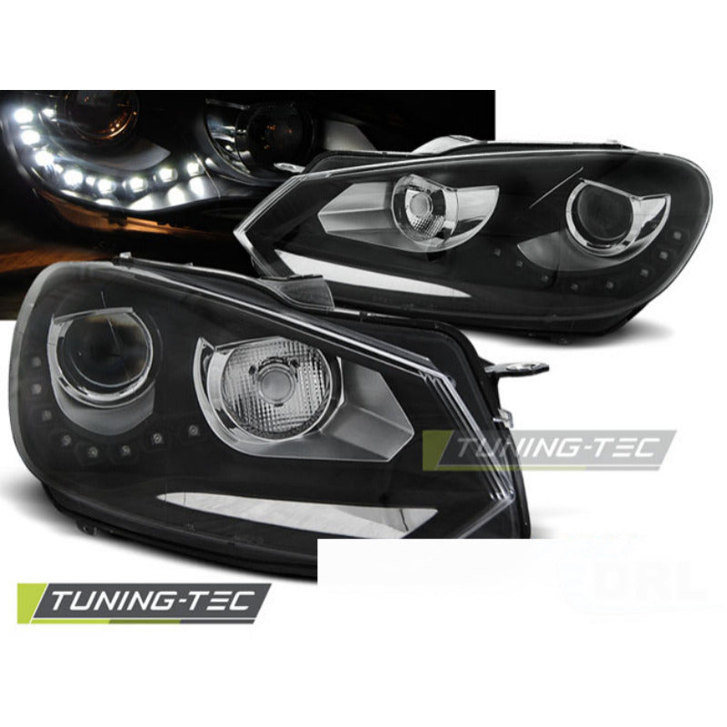 Fari True DRL Nero per Volkswagen Golf 6 (10.08-12) Luci Diurne