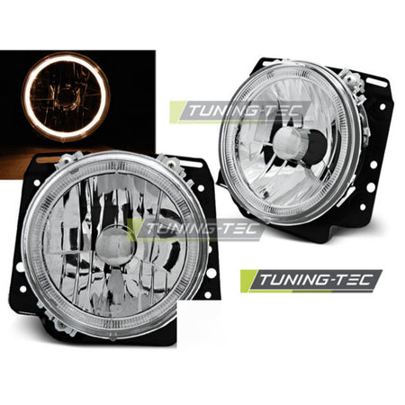 Fari Anteriori Angel Eyes Cromati per Volkswagen Golf II (83-91)