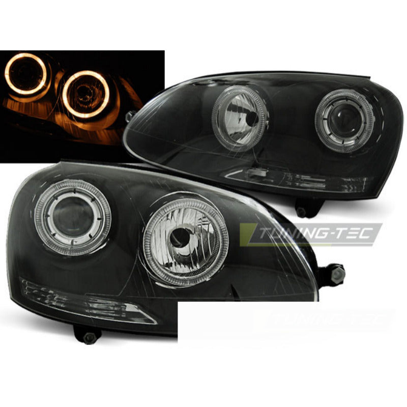 Fari Angel Eyes Nero per Volkswagen Golf V (2003-2009) Fanali Posteriori