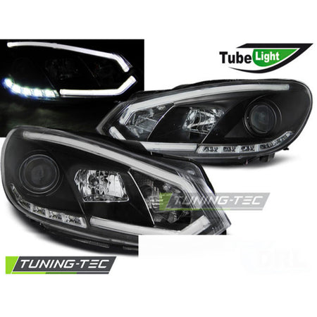 Fari Tube Luce DRL Nera per Volkswagen Golf VI (2008-2012)