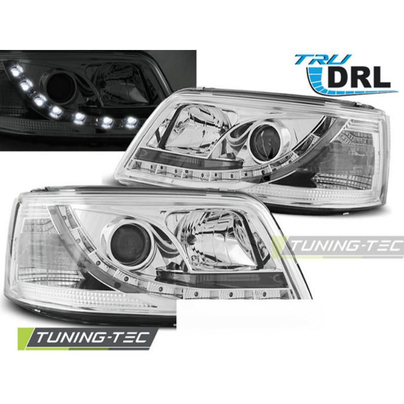 Fari True DRL Cromato per Volkswagen T5 (04.03-08.09) Luci Diurne