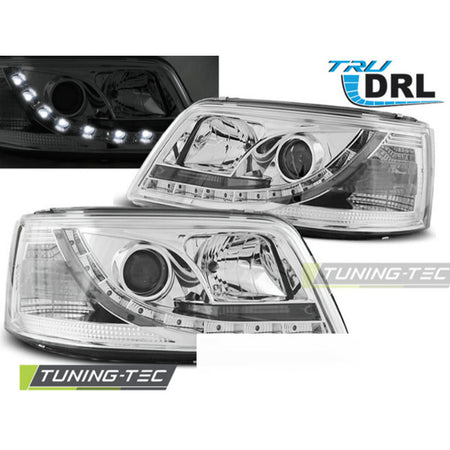 Fari True DRL Cromato per Volkswagen T5 (04.03-08.09) Luci Diurne