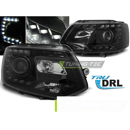 Fari True DRL Nero per Volkswagen T5 (2010-2015) Luci Diurne