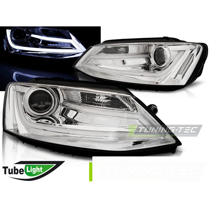 Fari Tube Cromato per Volkswagen Jetta VI (2011-2018) - Fanali Anteriori