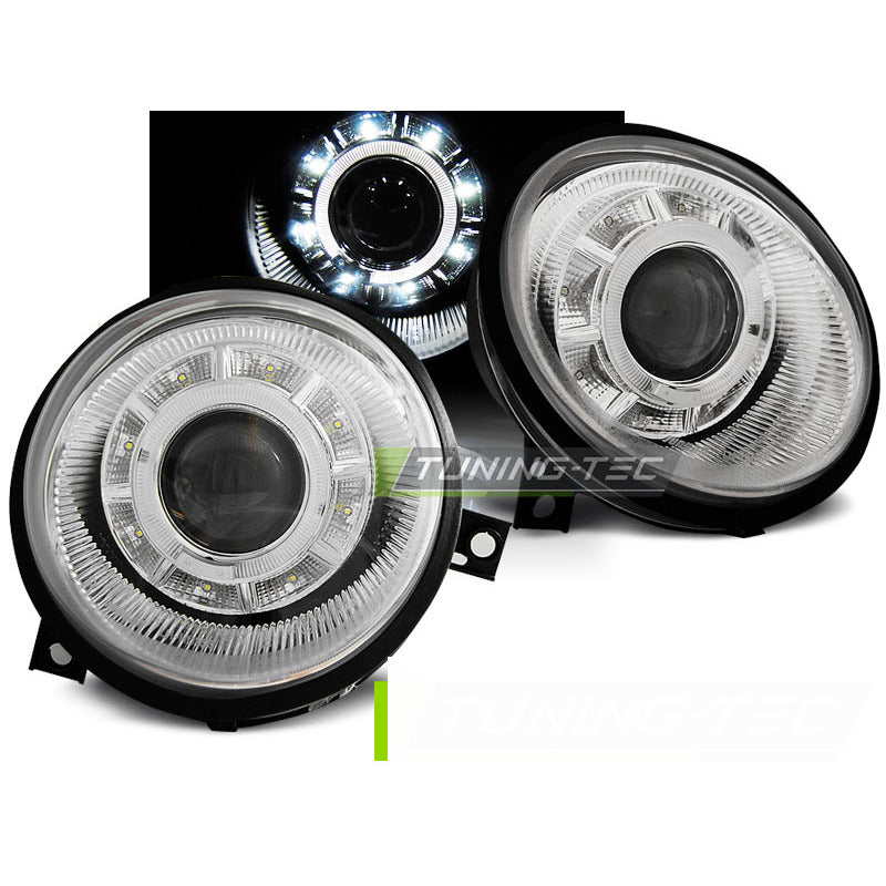 Fari Daylight Cromato per Volkswagen Lupo (1998-2005) Fanali Anteriori