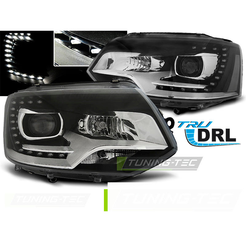 Fari True DRL Nero per Volkswagen T5 (2010-2015) Luci Diurne