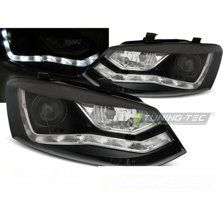 Fari Anteriori Daylight Neri per Volkswagen Polo 6R 2009-2014