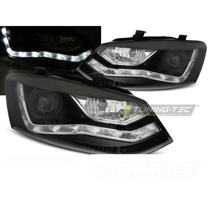 Fari Anteriori Daylight Neri per Volkswagen Polo 6R 2009-2014
