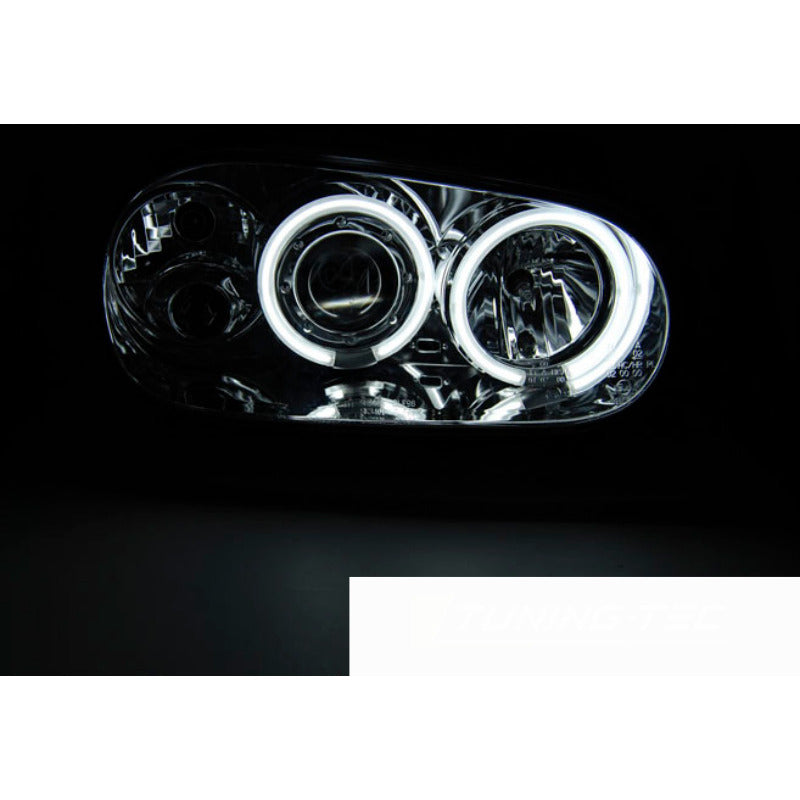 Fari Angel Eyes CCFL Cromato per Volkswagen Golf 4 (09.97-09.03)