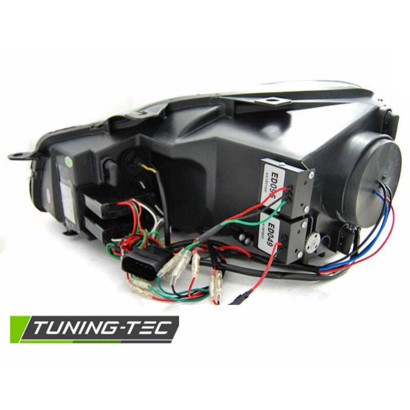 Fari Anteriori U-LED Neri Cromati per Volkswagen GOLF 6 (08-12)