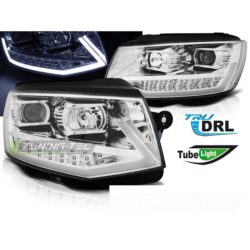 Fari Anteriori Luci Diurne LED Bar Cromati per Volkswagen T6 (2015-2019)