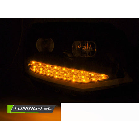 Fari Anteriori Luci Diurne LED Nero Cromato per Volkswagen T6 (2015-2019)
