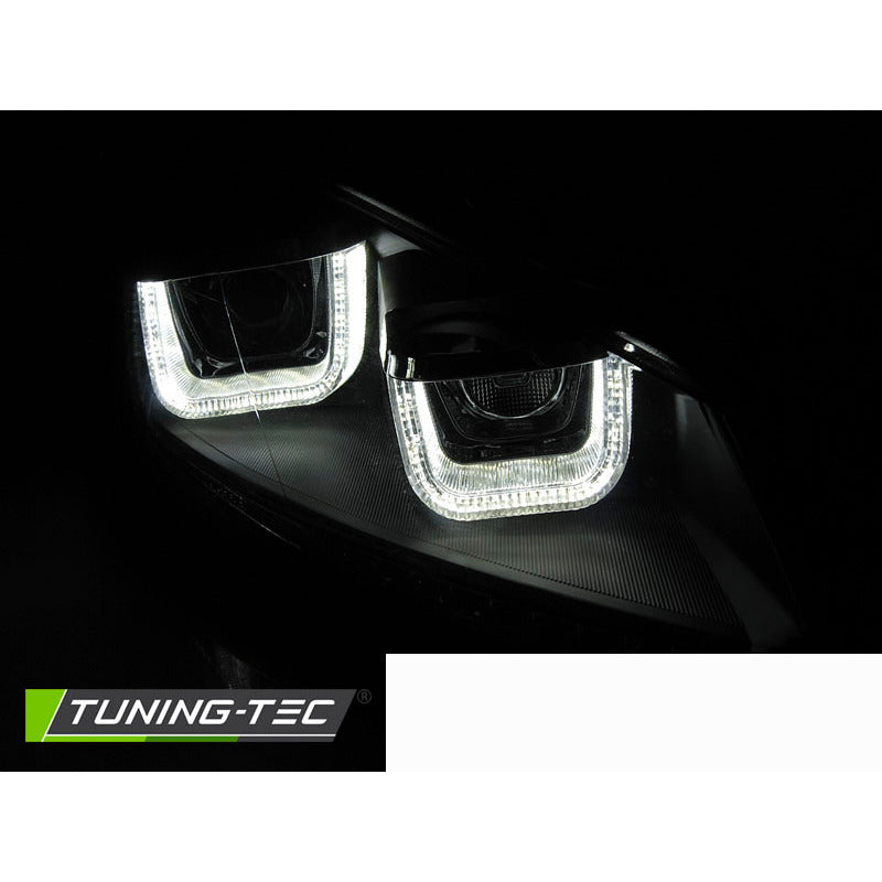 Fari Anteriori U-LED Neri Sequenziali per Volkswagen GOLF VI (2008-2012)