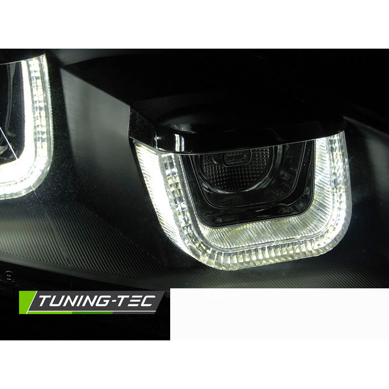 Fari Anteriori U-LED Neri Sequenziali per Volkswagen GOLF VI (2008-2012)