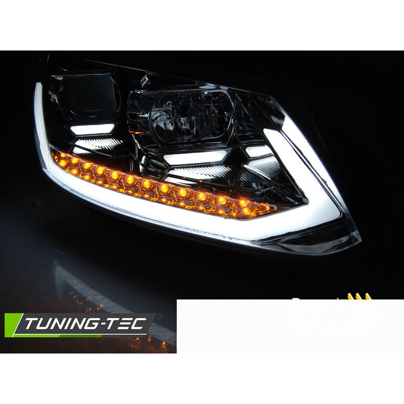 Fari Tubo Luce DRL Cromo Sequenziale per Volkswagen Touran I 10-15