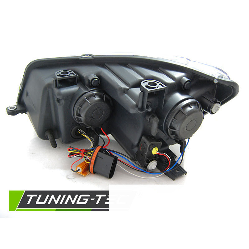 Fari Tubo Luce DRL Cromo Sequenziale per Volkswagen Touran I 10-15