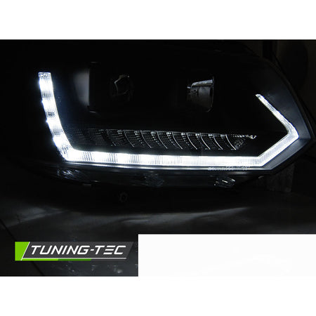 Fari Tube DRL Nero Sequenziale per Volkswagen T5 (2010-2015)