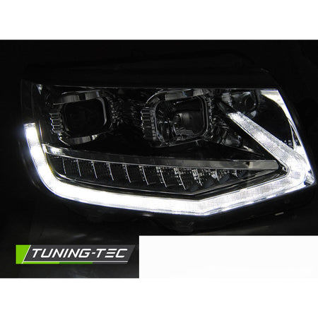 Fari Tube Luci Diurne DRL Cromo Sequenziale per Volkswagen T6 (2015-2019)