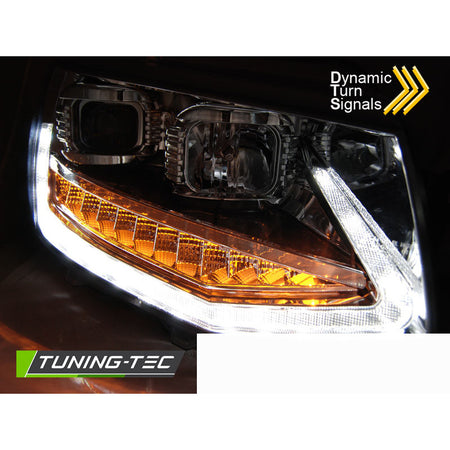 Fari Tube Luci Diurne DRL Cromo Sequenziale per Volkswagen T6 (2015-2019)