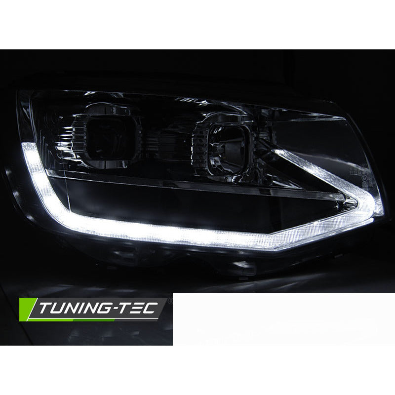Fari Tubo Luce Cromo Luci Diurne Sequenziali per Volkswagen T6 (2015-2019)
