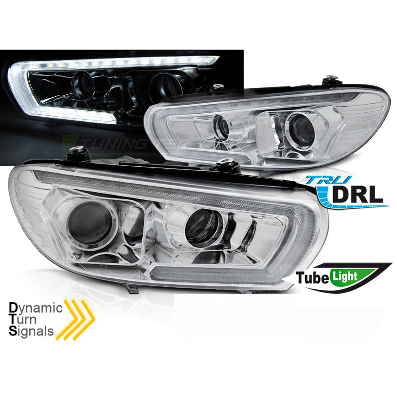 Fari Tube Sequenziali LED Cromato per Volkswagen Scirocco (08-04.14)