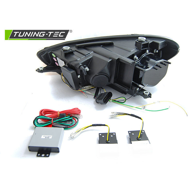 Fari Tube Sequenziali LED Nero per Volkswagen Scirocco (08-04.14) Fanali LED