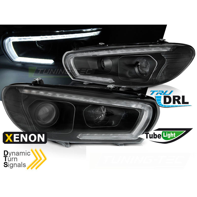 Xeonon Fari Tube Sequenziali LED Nero per Volkswagen Scirocco (08-04.14)