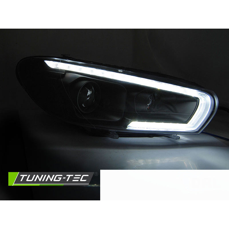 Xeonon Fari Tube Sequenziali LED Nero per Volkswagen Scirocco (08-04.14)