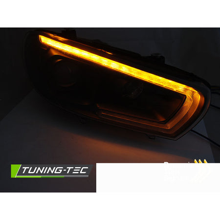 Xeonon Fari Tube Sequenziali LED Nero per Volkswagen Scirocco (08-04.14)