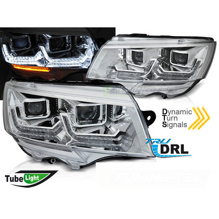 Fari Tube Luce Cromo DRL Sequenziale per Volkswagen T6 (20-)