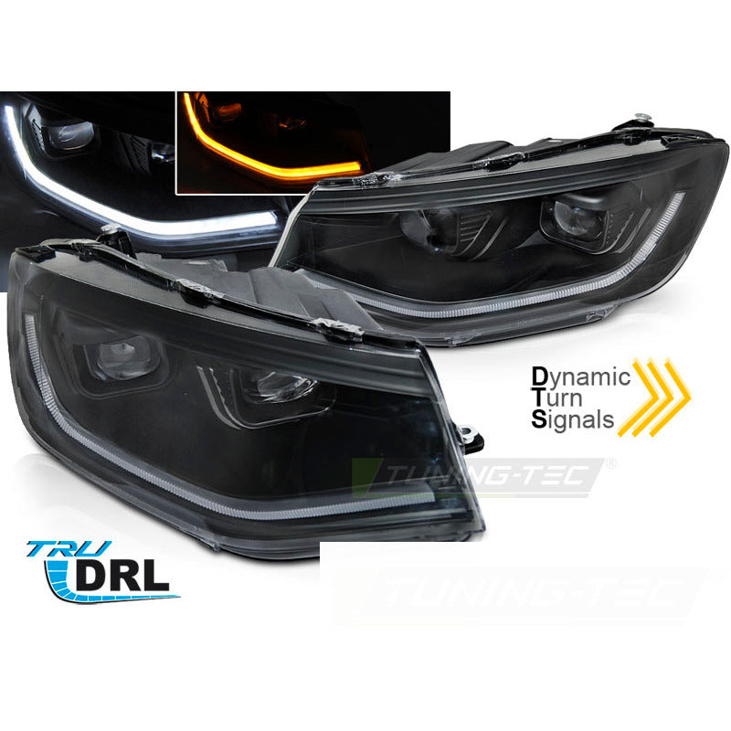LED Fari Tube Luce Nera DRL Sequenziale per Volkswagen Caddy 20