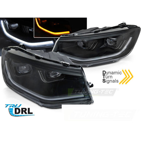 LED Fari Tube Luce Nera DRL Sequenziale per Volkswagen Caddy 20