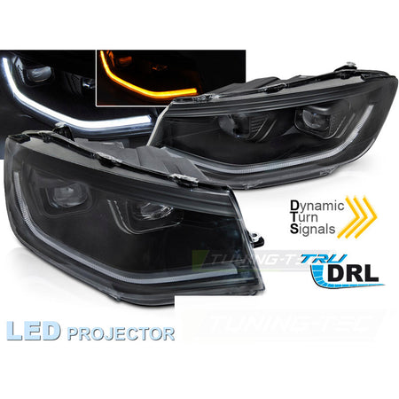 LED Fari Tube Luce Nera DRL Sequenziale per Volkswagen Caddy 20