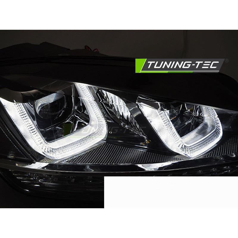 Headlights Light Seq Black With Red Line per Volkswagen Golf 7 (2013-2017)