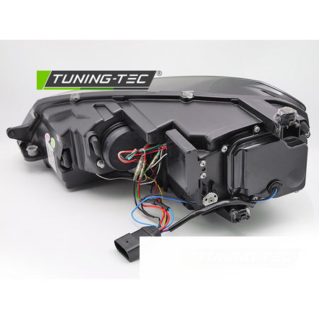 Headlights Light Seq Black With Red Line per Volkswagen Golf 7 (2013-2017)