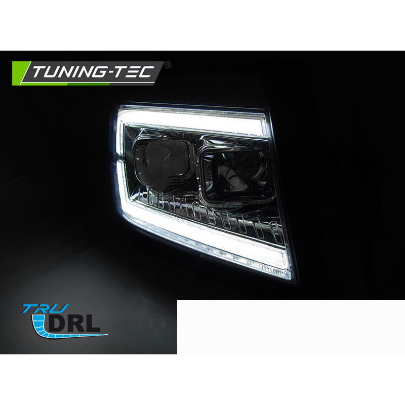 Fari Anteriori LED Bar Cromati Dinamici DRL Sequenziali per Volkswagen CRAFTER