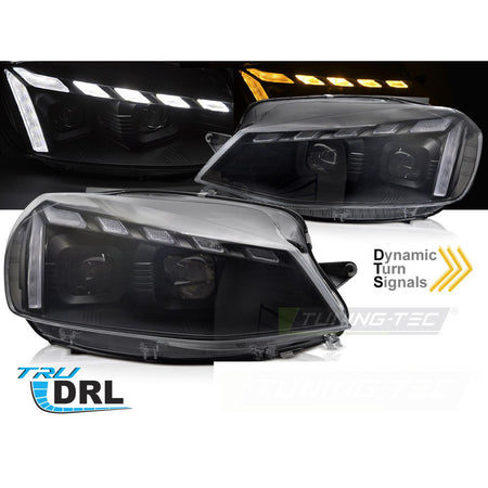 Headlights Light Black LED DRL Seq W/Welcome per Volkswagen Golf 7 (2017-2019)