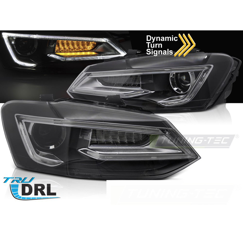 Fari Nero LED per Volkswagen POLO V (09-17) - Fanali Anteriori Neri