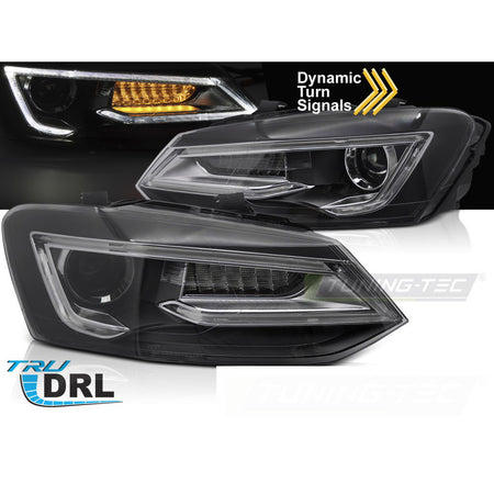Fari Nero LED per Volkswagen POLO V (09-17) - Fanali Anteriori Neri