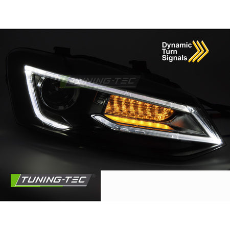 Fari Nero LED per Volkswagen POLO V (09-17) - Fanali Anteriori Neri