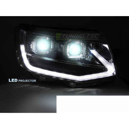 LED Fari Tube Luce Cromo DRL Sequenziale per Volkswagen T6 (2015-2019)