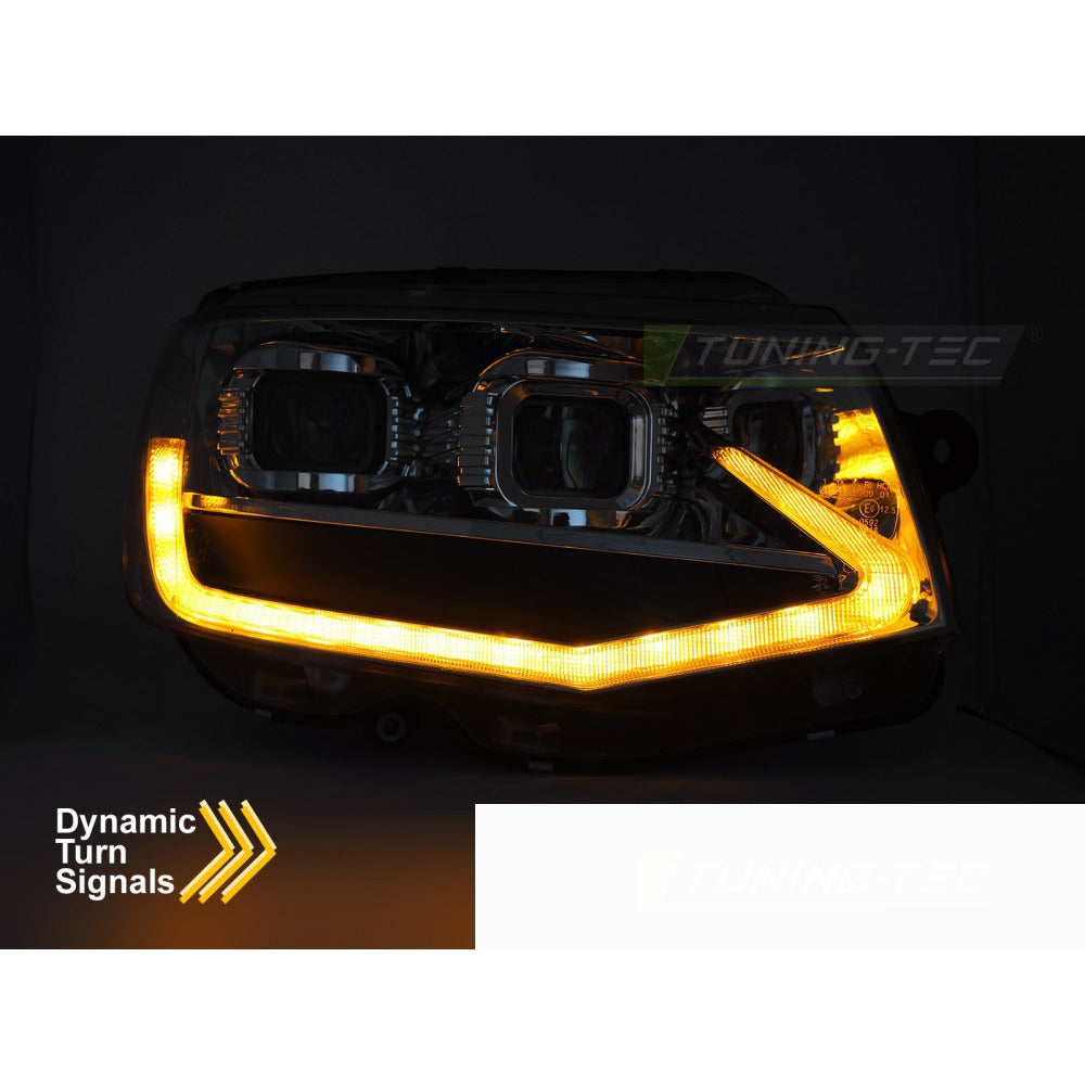 LED Fari Tube Luce Cromo DRL Sequenziale per Volkswagen T6 (2015-2019)