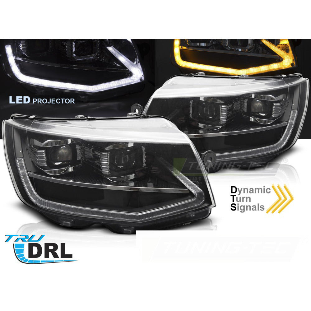 LED Fari Tube Luce Nera DRL Sequenziale per Volkswagen T6 (2015-2019)