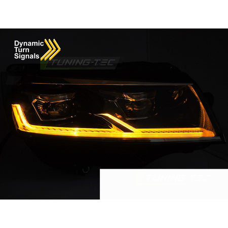 Full LED Fari Nero DRL Sequenziali per Volkswagen T6 (2020-2024)